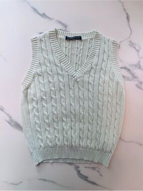 Brandy Melville Seafoam Green Cotton Sweater Vest Tank Top Made in Italy